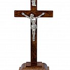 Krzyż drewniany stojący 17 cm brązowy